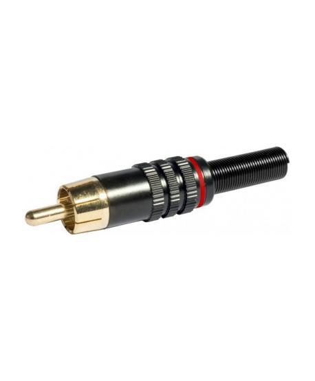 CONECTOR RCA MACHO ROJO Ø6,0mm