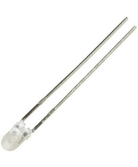 LED 3mm BLANC HAUTE LUMINOSITÉ 3.2-4.0vdc 20mA