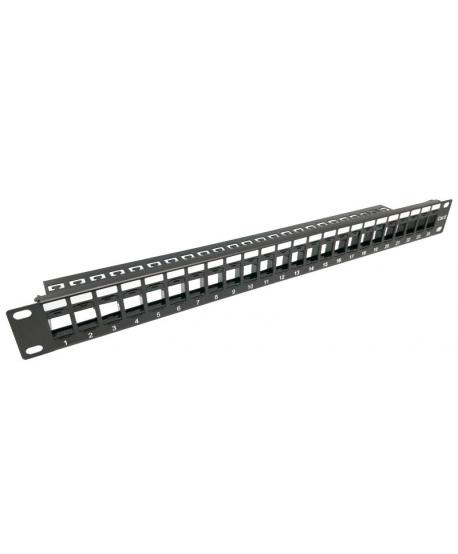 PATCH PANEL 24 RJ45 Cat.6 VAZIO 1U PRETO