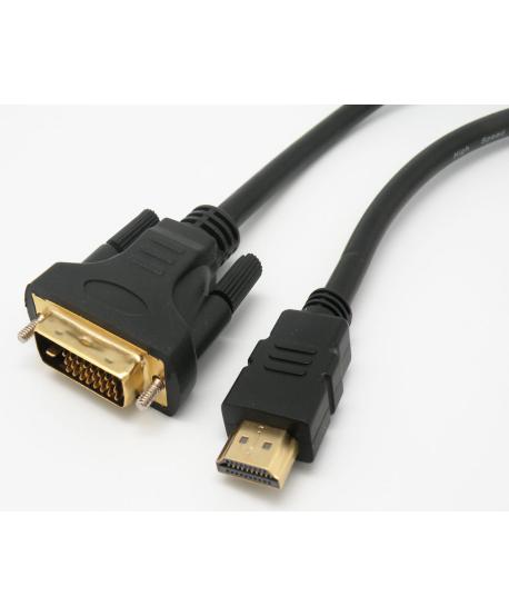 CONNEXION HDMI 19P MÂLE - DVI-D 18+1P MÂLE 1m