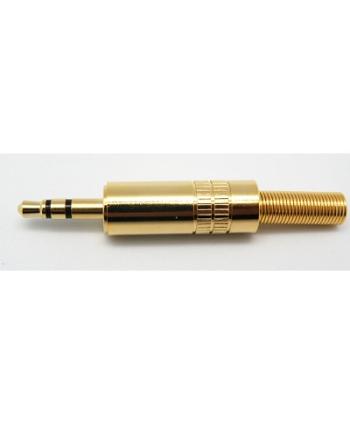 CONECTOR JACK ESTEREO 3,5mm MACHO METALICO DORADO