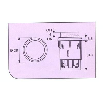 INTERRUPTEUR D’ÉCLAIRAGE MARCHE-ARRÊT 220V Ø25mm ROUGE