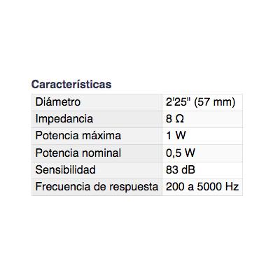 ALTAVEU 2'25" (57 mm) 8 Ohm 1W