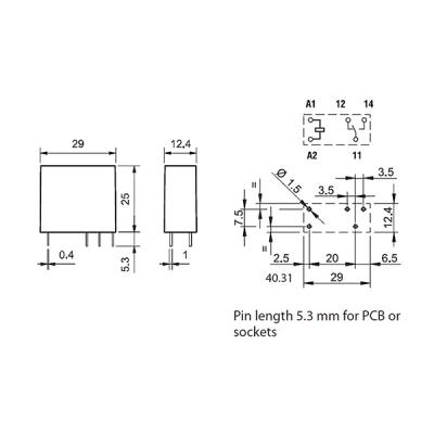 RELAIS 24VDC 1C 12A 3.5mm 40.31.9.024