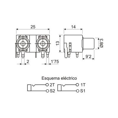 RCA FÊMEA DUPLO C.I. CONECTOR HORIZONTAL