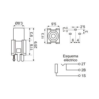 CONECTOR FÊMEA C.I. RCA VERMELHO COM DESCONEXÃO