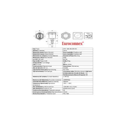 ANTI-VANDALISME OFF-(ON) DPST LED 12V BLANC BOUTON-POUSSOIR