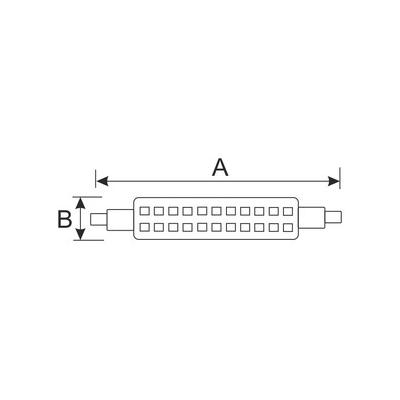 LAMPARA LED LINEAL R7s 10W 230V 118mm 3000KCALIDA