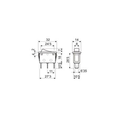 BOUTON-POUSSOIR (SPST) (ON)-OFF-(ON) 10A 250V