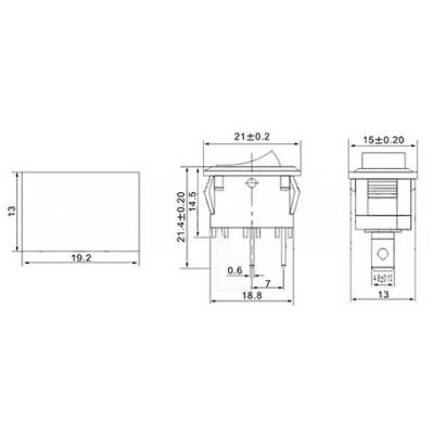 BOUTON-POUSSOIR (SPST) OFF-(ON) 250V 6A