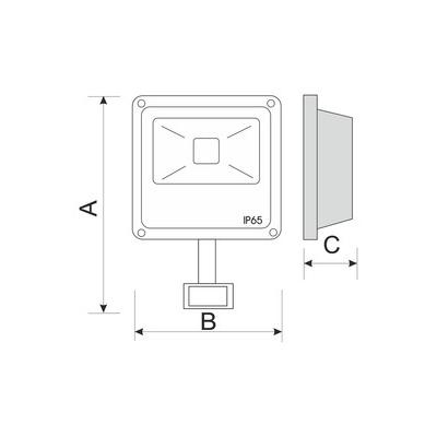 SPOT LED EXTÉRIEUR AVEC CAPTEUR 20W 6500K IP66