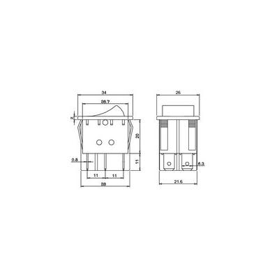 6P (DPDT) ON-ON 250V 10A INTERRUPTEUR D’ÉCLAIRAGE ROUGE