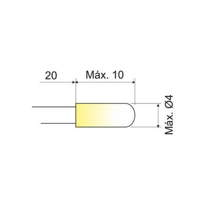 LAMPARITA DE FILAMENT 12V 0,1A 1,2W Ø4mm