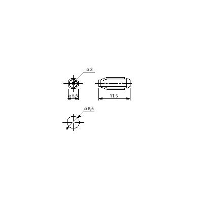 PEEPHOLE PARA DIODO LED 3mm PLÁSTICO PRETO CÔNCAVO