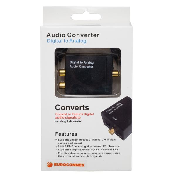 CONVERTIDOR AUDIO DIGITAL A ANALOGICO RCA+3,5mm