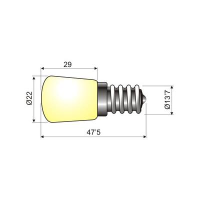 GLÜHBIRNE FÜR E-14 BACKÖFEN 230V 25W 300ºC