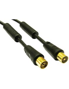 CONEXION ANTENA TV MACHO- HEMBRA NEGRA 2,5m